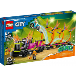 Klocki LEGO 60357 Wyzwanie kaskaderskie - ciężarówka i ogniste obręcze CITY
